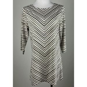 Denim & Co. Regular Stripe Boatneck 3/4-Sleeve Tunic Size S New A353080